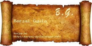 Berzai Gyula névjegykártya